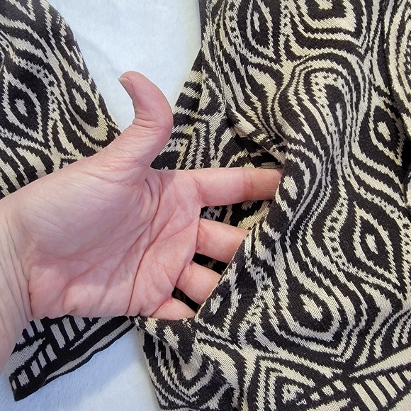 MOTH Anthropologie The Eyes Have It Brown And Cream Open Knit Cardigan Size L - Picture 4 of 11